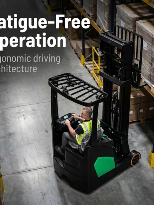 Economical-Export-Standard-Hangcha-Cqd16-AC5h-AC-Battery-Reach-Truck-Durable-PU-Solid-Tire-Low-Maintenance-for-Warehouse-Distributor-Bulk-Order